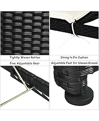 Inolait Adjustable Patio Rattan Lounge Chair with Cushioned