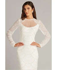 Tadashi Shoji Women's Delmar Shell Embellished Gown
