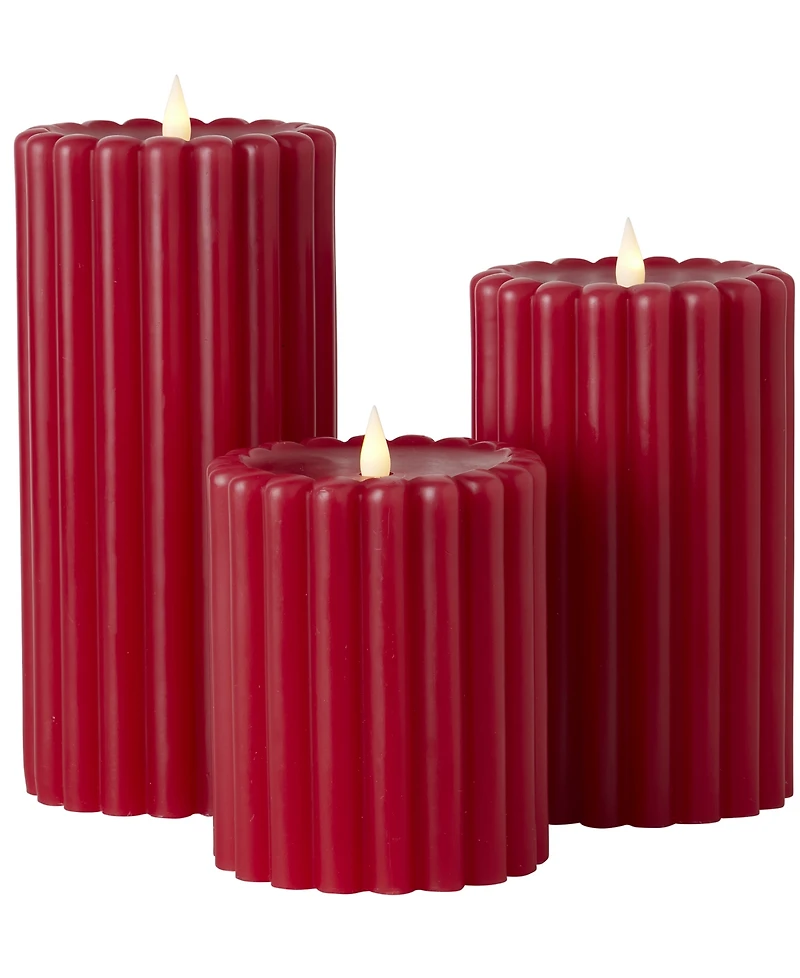 Seasonal Wide Ribbed Motion Flameless Candles, 4x6