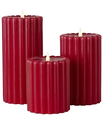 Seasonal Wide Ribbed Motion Flameless Candles, 4x6