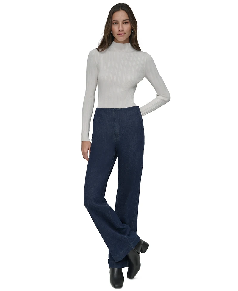 Dkny Jeans Petite High-Rise Wide-Leg Trouser