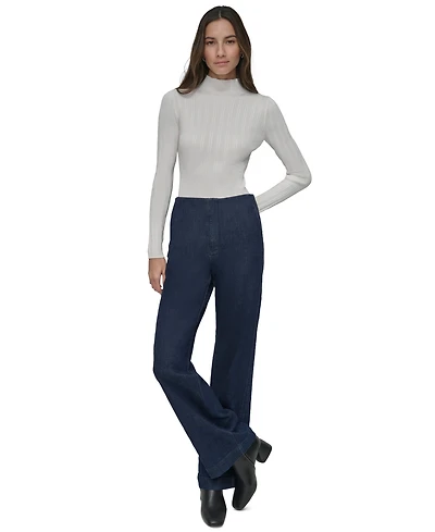 Dkny Jeans Petite High-Rise Wide-Leg Trouser