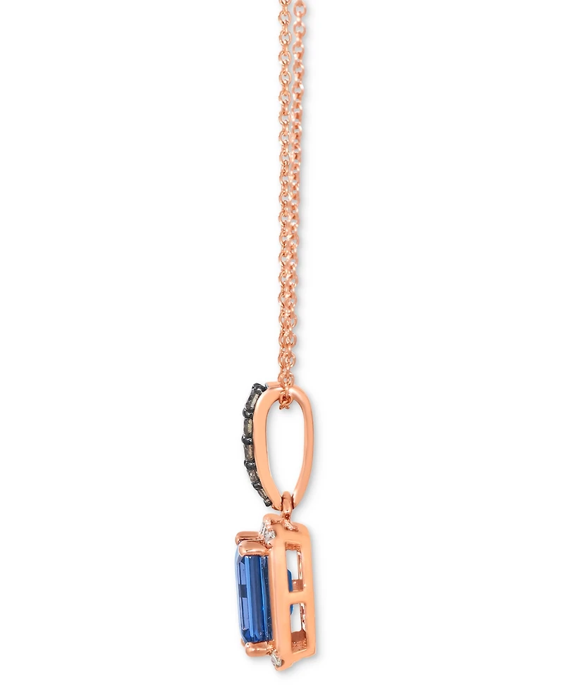 Le Vian Tanzanite (3/4 ct. t.w.) & Diamond (1/6 ct. t.w.) 20" Adjustable Pendant Necklace in 14k Rose Gold