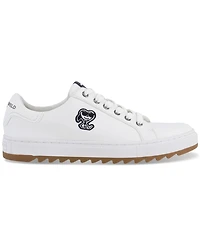 Karl Lagerfeld Paris Men's Side Heart Logo Patch Tumbled Leather Sneaker