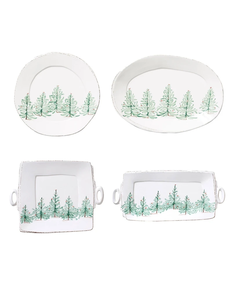 Vietri Lastra Holiday 4 Piece Serveware Set