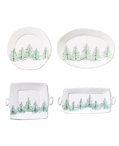 Vietri Lastra Holiday 4 Piece Serveware Set