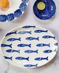 Vietri Santorini Fish Small Oval Platter