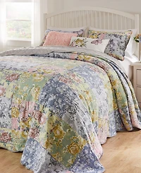 Greenland Home Fashions Emma Floral Print 3-Pc. Bedspread Set
