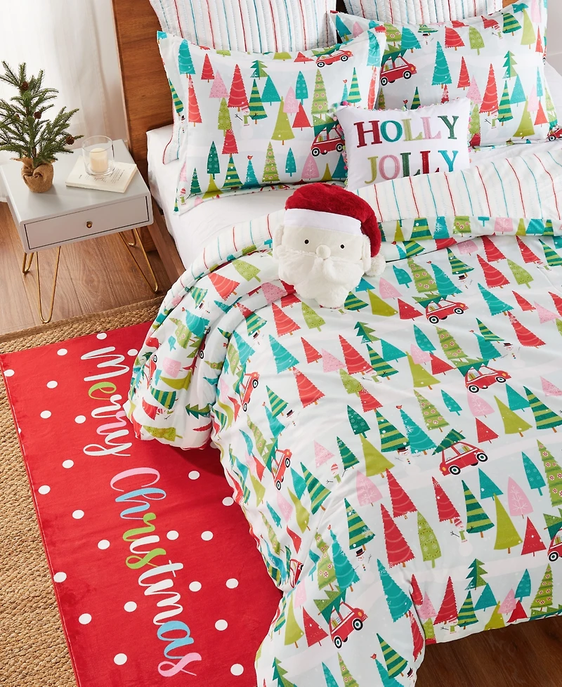 Levtex Merry Bright Holly Jolly Reversible 3-Pc. Duvet Cover Set, King