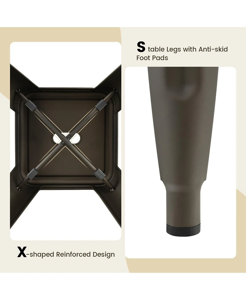 Sugift 24 Inch Set of 4 Tolix Style Counter Height Barstool Stackable Chair