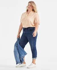 Style & Co Plus Mid-Rise Curvy Capri Jeans, Exclusively at Macy's