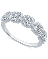 Diamond Halo Cluster Ring (1/4 ct. t.w.) 10k Yellow, White or Rose Gold