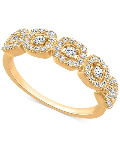 Diamond Halo Cluster Ring (1/4 ct. t.w.) in 10k Yellow, White or Rose Gold