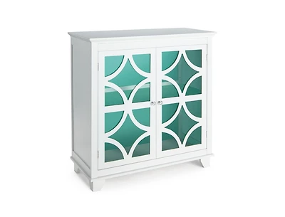 Sugift Kitchen Buffet Sideboard with Glass Doors and Adjustable Shelf