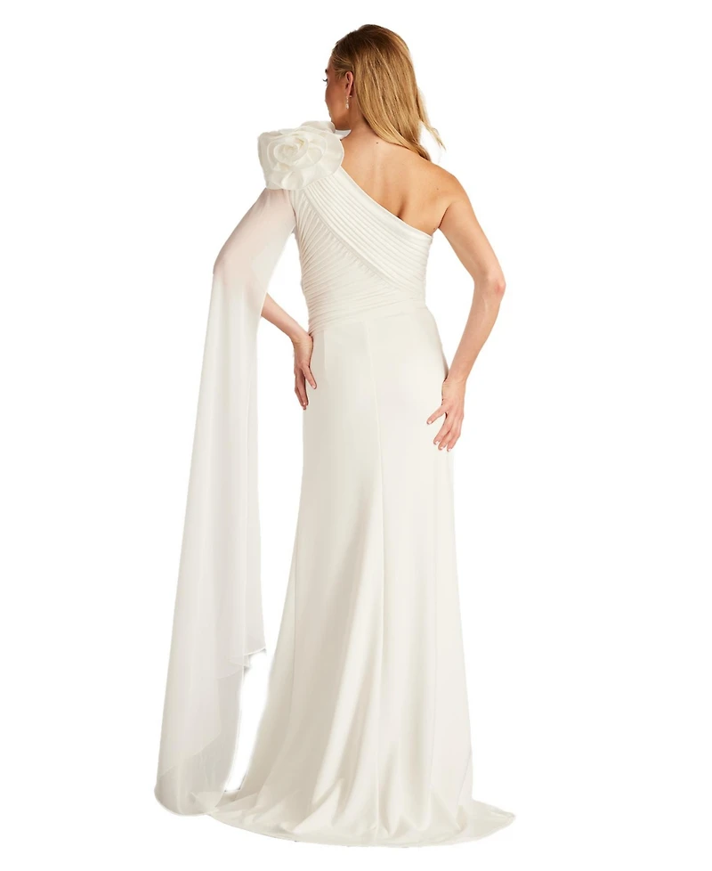 Tadashi Shoji Women's Amoret Rosette Shoulder Gown