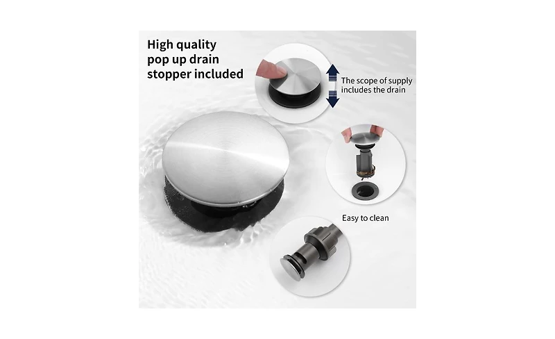 Slickblue 2-Handle 8-Inch Widespread Brushed Nickel Bathroom Sink Faucet for Lavatory Vanity Use