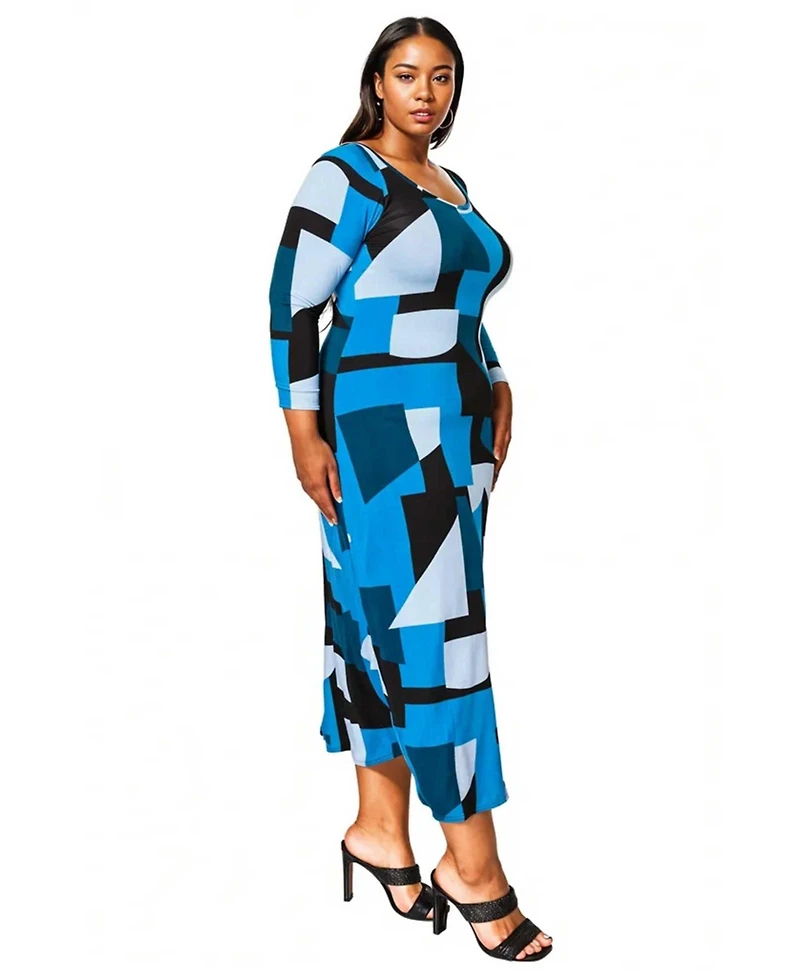 L I V D Plus Ozean Azul Maxi Dress