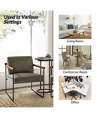Hulala Home Justo Modern Arm Chair with Sturdy Metal Tube Side