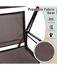 Sugift 2-Seat Outdoor Canopy Swing with Comfortable Fabric Seat and Heavy-duty Metal Frame