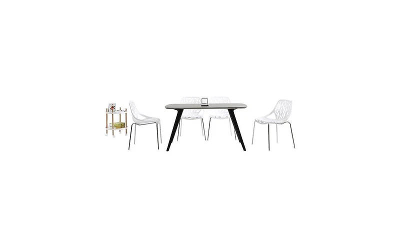 Slickblue 4-Piece Birds Nest Style Lounge Chair Set, Elegant White Design for Indoor & Outdoor Use