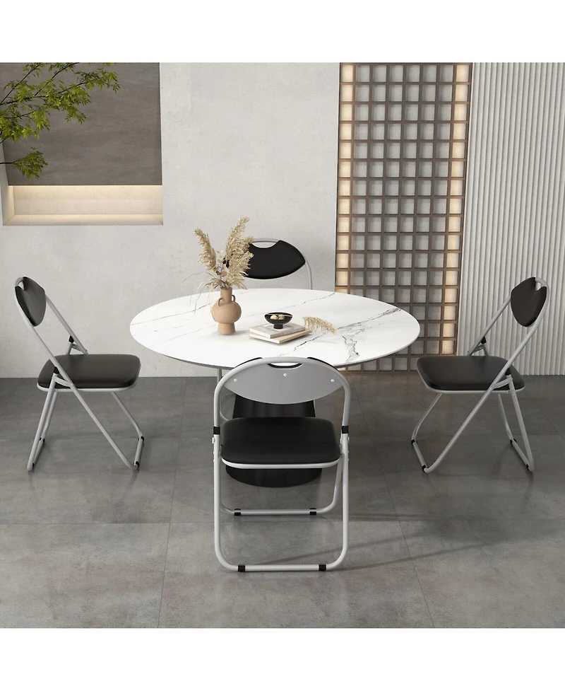 Sugift Pieces Portable Folding Dining Chairs Set with Carrying Handles