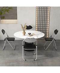 Sugift Pieces Portable Folding Dining Chairs Set with Carrying Handles