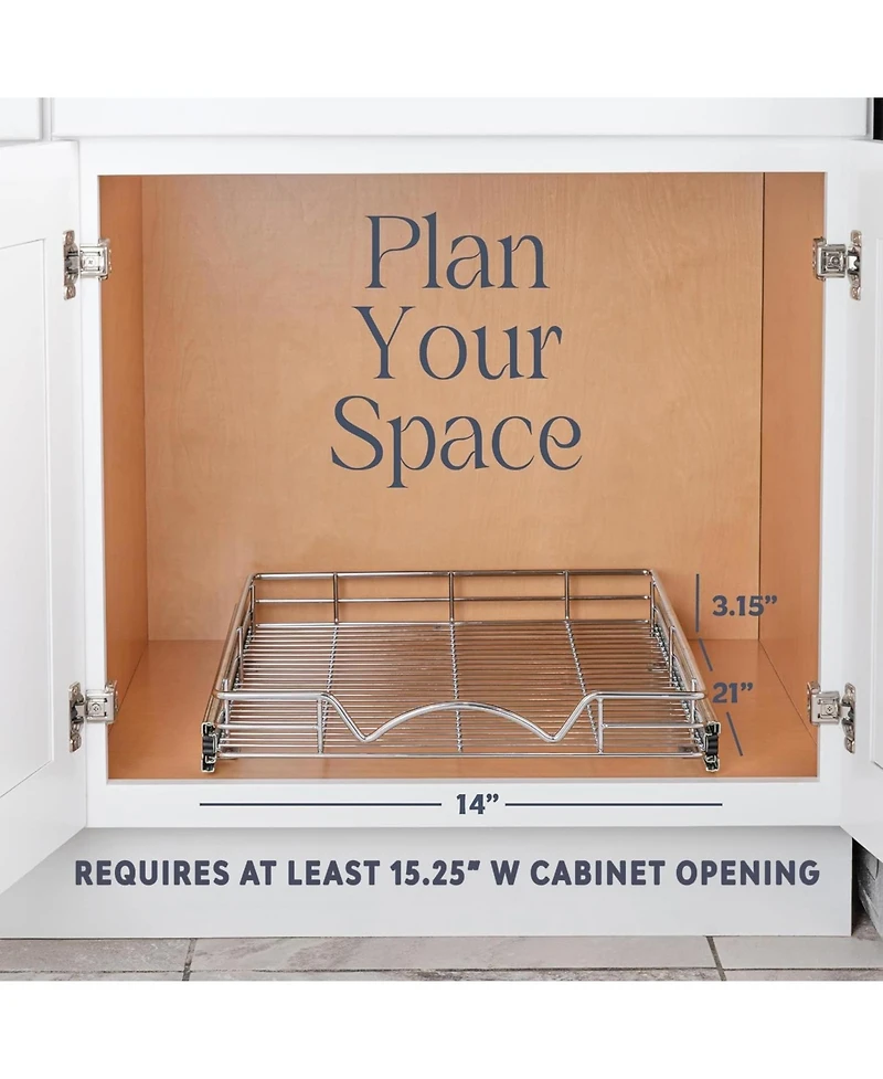Florida Brands Pull Out Cabinet Organizer with Chrome Finish x 21 In