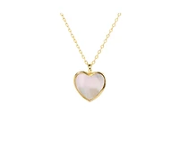 Mother-of-Pearl Heart Pendant Charm Necklace in 14k Gold-Plated Sterling Silver