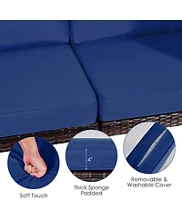 Sugift 6 Pieces Patio Rattan Furniture Set with Cushions