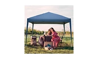 Slickblue Two-Door, Two-Window Waterproof Right-Angle Folding Tent in Blue, Perfect for Outdoor Events and Gatherings