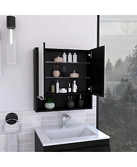Depot E-shop Tatacoa Mirror Medicine Cabinet, One Open Shelf, Three Interior Shelves