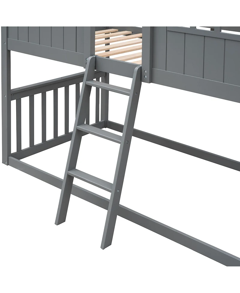 Streamdale Twin Over House Bunk Bed With Ladder, Wood