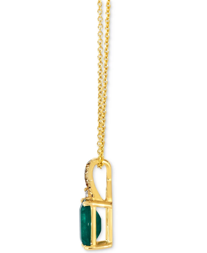 Le Vian Emerald (1 ct. t.w.), Nude Diamond & Chocolate Diamond Accent 20" Pendant Necklace in 14k Honey Gold