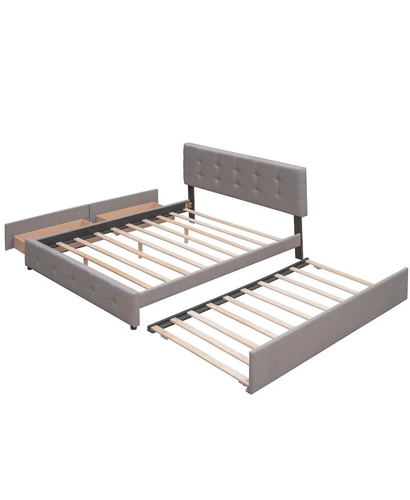Streamdale Queen Upholstered Bed with 2 Drawers and Twin Xl Trundle
