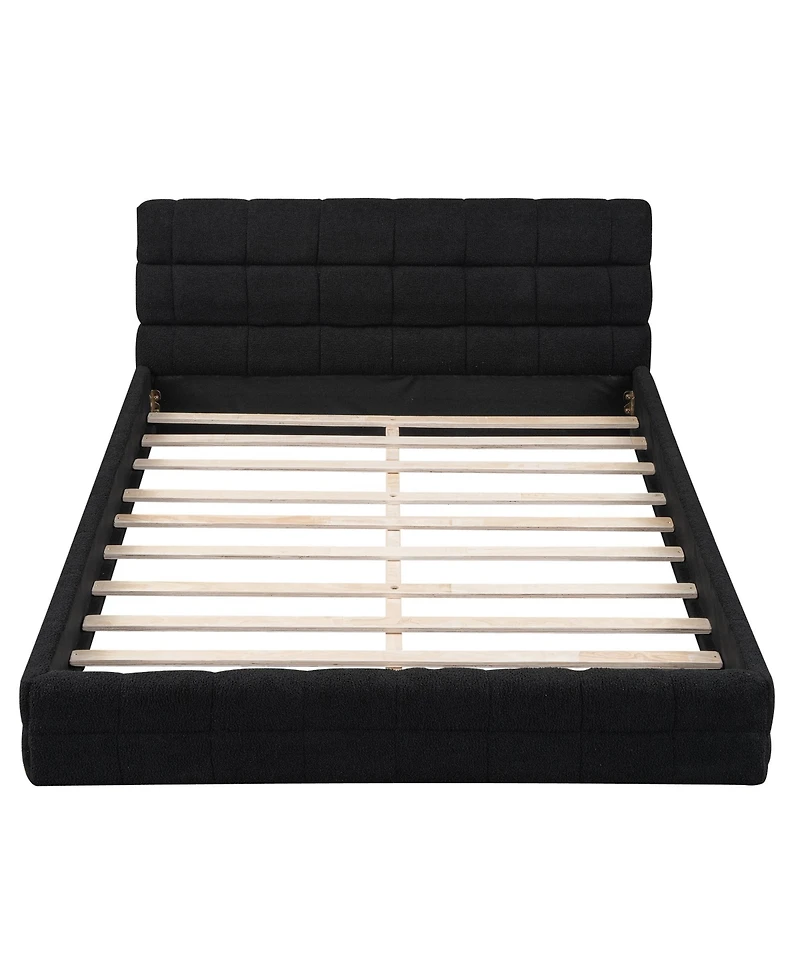Streamdale Queen Size Upholstered Platform Bed, White
