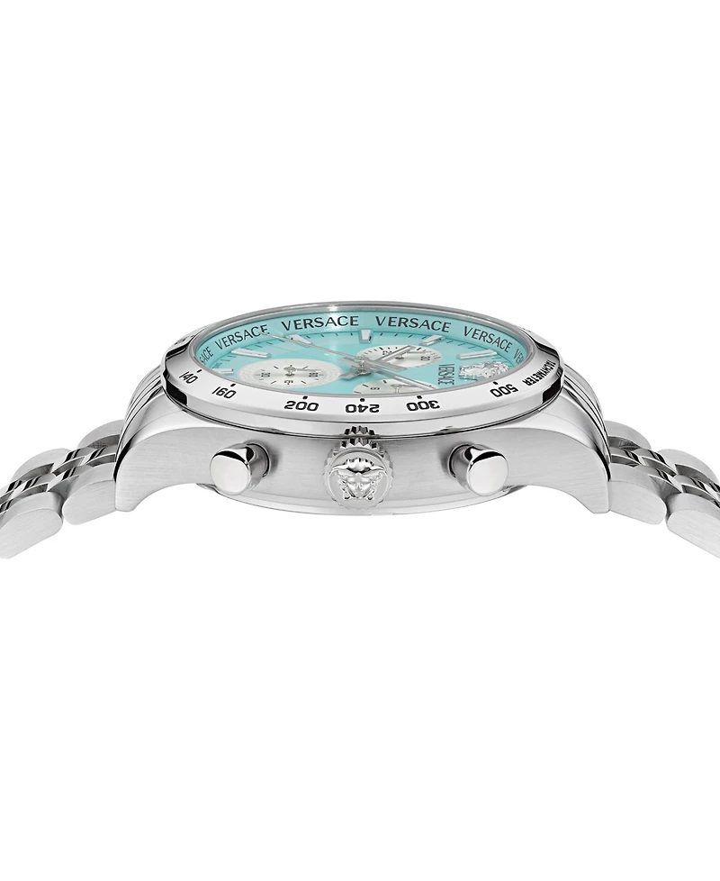 Versace Unisex Swiss Chronograph Hellenyium Stainless Steel Bracelet Watch 40mm