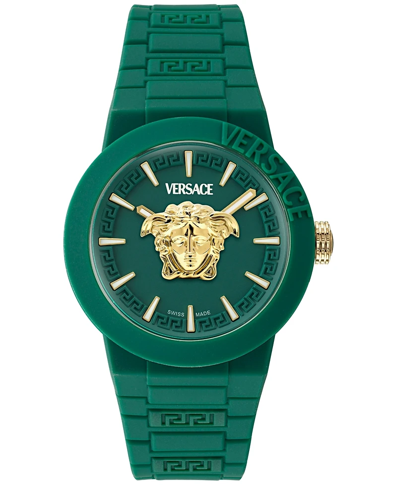 Versace Men's Swiss V-Pop Green Silicone Strap Watch 43mm
