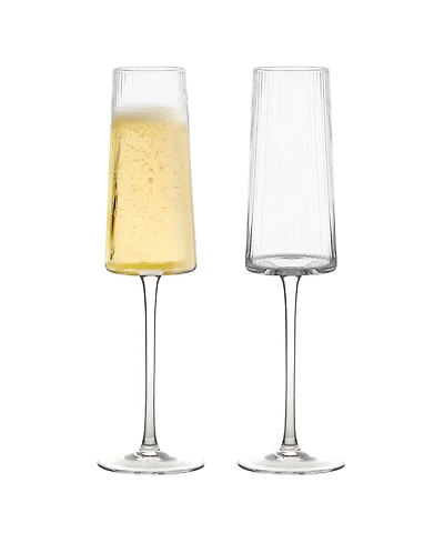 Anton Studio Designs Empire Clear Champagne Flutes, Set of 2