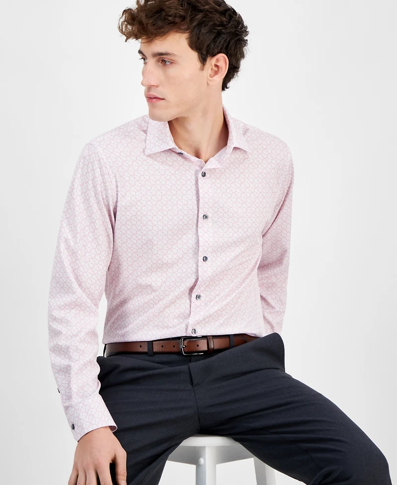 Alfani Men's Yvan Round-Print Dress Shirt, Exclusively at Macy's
