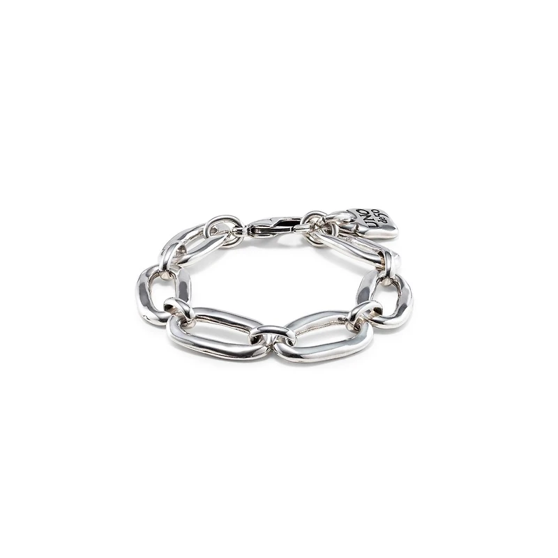 UNOde50 Sterling Silver and 18k Gold Plated Oval Links Bracelet