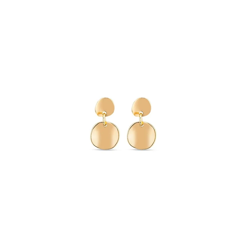 UNOde50 Metal Clad Two Uneven Round Earrings