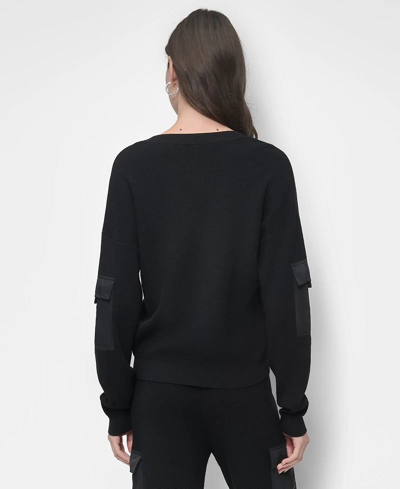 Dkny Women's Cargo V-Neck Sweater