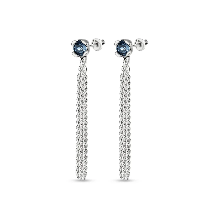 UNOde50 Sterling Silver Metal Alloy Pendant Chain Earrings