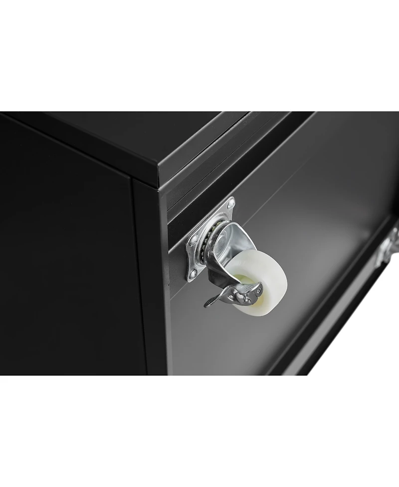 Streamdale Furniture 4-Wheel Metal Cabinet with Adjustable Shelves and Universal Wheels