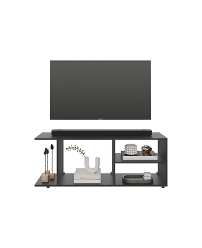 Sudley Entertainment Center with 4 Shelves and 4 Legs, Black
