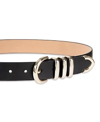 Cole Haan Women's Modern Triple Keeper Beveled Edge Leather Belt