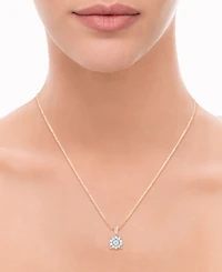 Diamond Halo 18" Pendant Necklace (1/3 ct. t.w.) 14k White, Yellow or Rose Gold