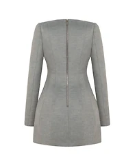 Nocturne Women's Padded Shoulder Long Sleeve Minidress