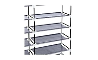 Slickblue 7-Tier Portable Shoe Rack with Fabric Cover for Organized Shoe Storage and Closet Organization