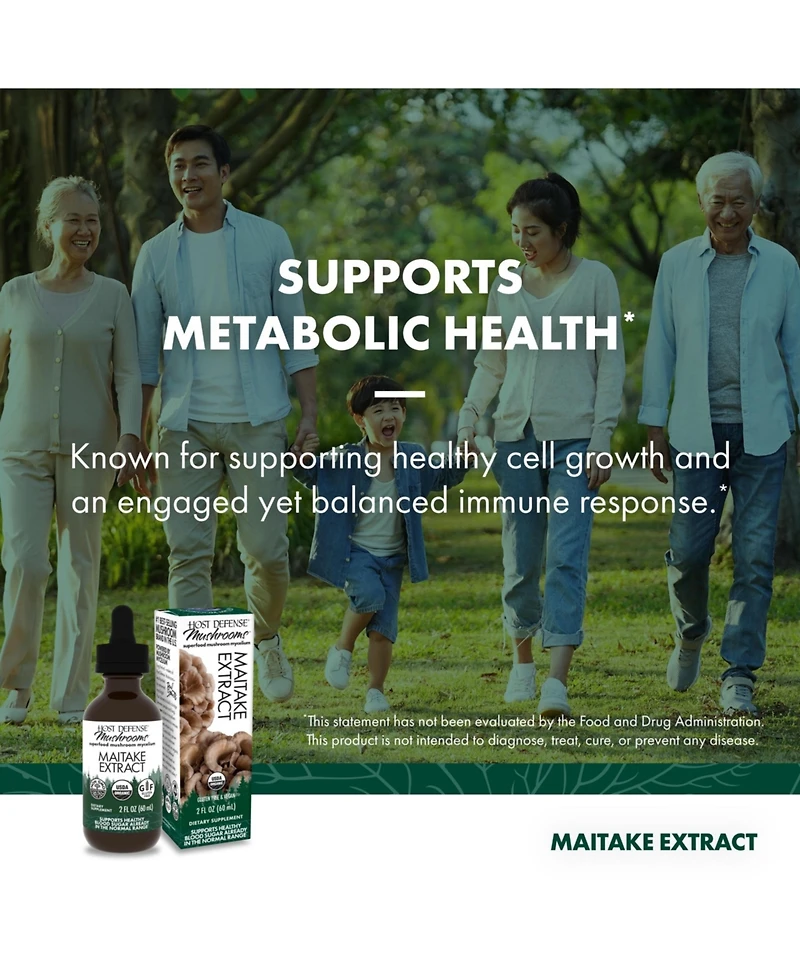 Host Defense Maitake Extract - Immune & Cellular Health Support Supplement - Dietary Herbal Supplement with Maitake Mushroom & Mushroom Mycelium